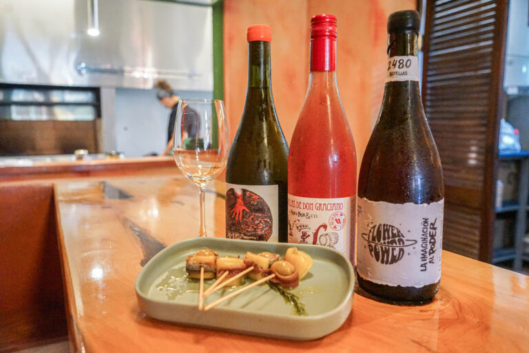 Foto de vinos con platillo de gildas